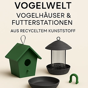Vogelhäuser und Futterstationen aus rPETG